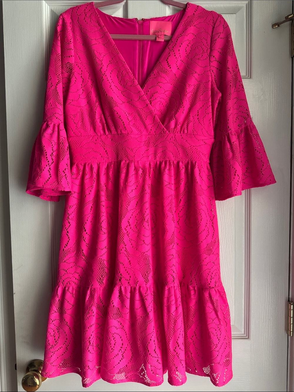 Lilly Pulitzer Bright Hot Pink Lace Dress